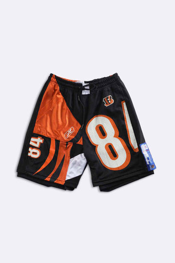 Rework Unisex Bengals NFL Jersey Shorts - Women-S, Men-XS