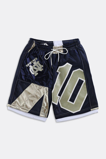 Rework Unisex Notre Dame NFL Jersey Shorts - Women-S, Men-XS