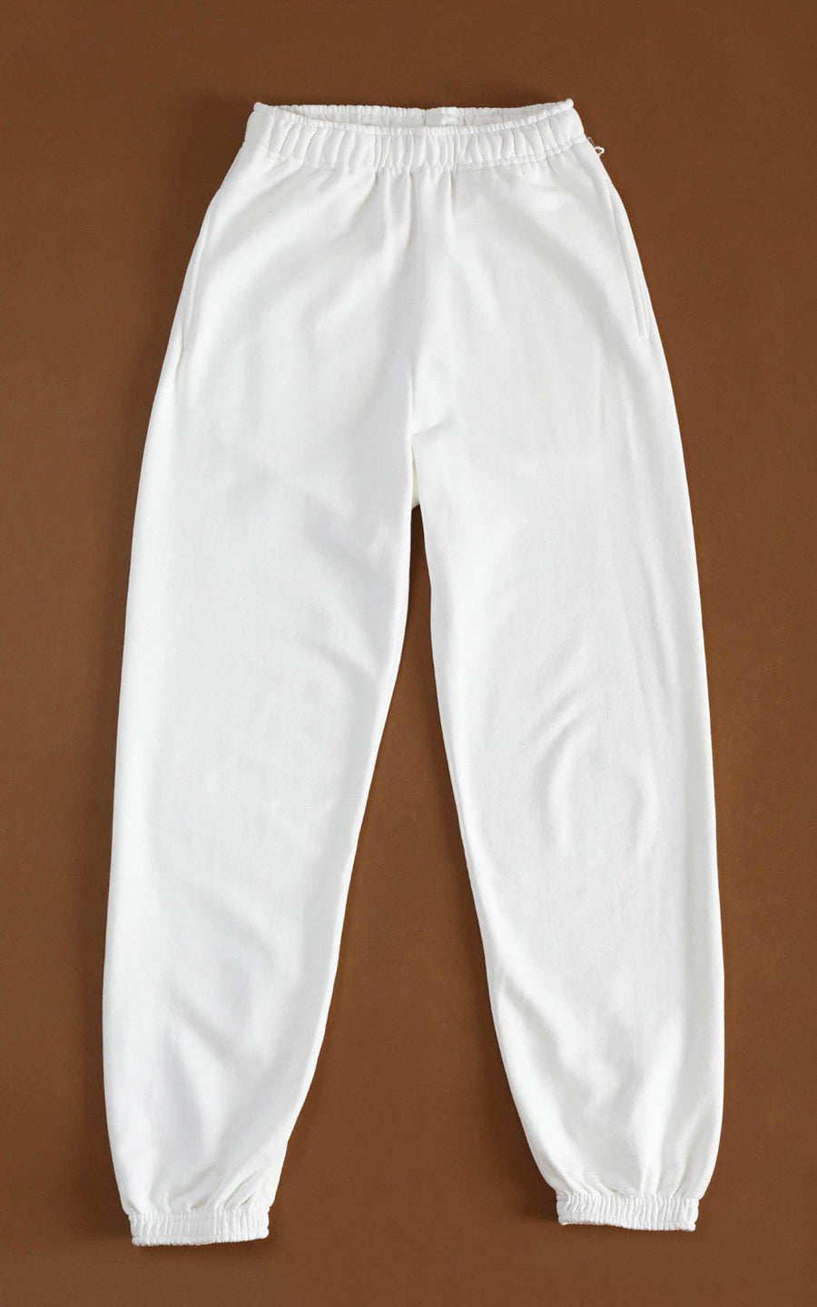 Plain Pocketed Sweatpants (White)