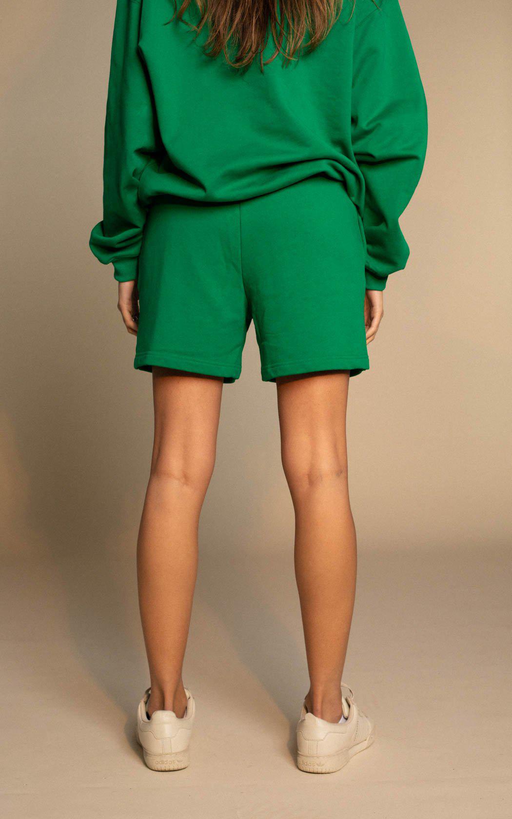 Frankie 100% Organic Cotton Sweatshorts - GREEN-BOTTOMS-Frankie-XS-Frankie Collective Rare Vintage Streetwear Reworks