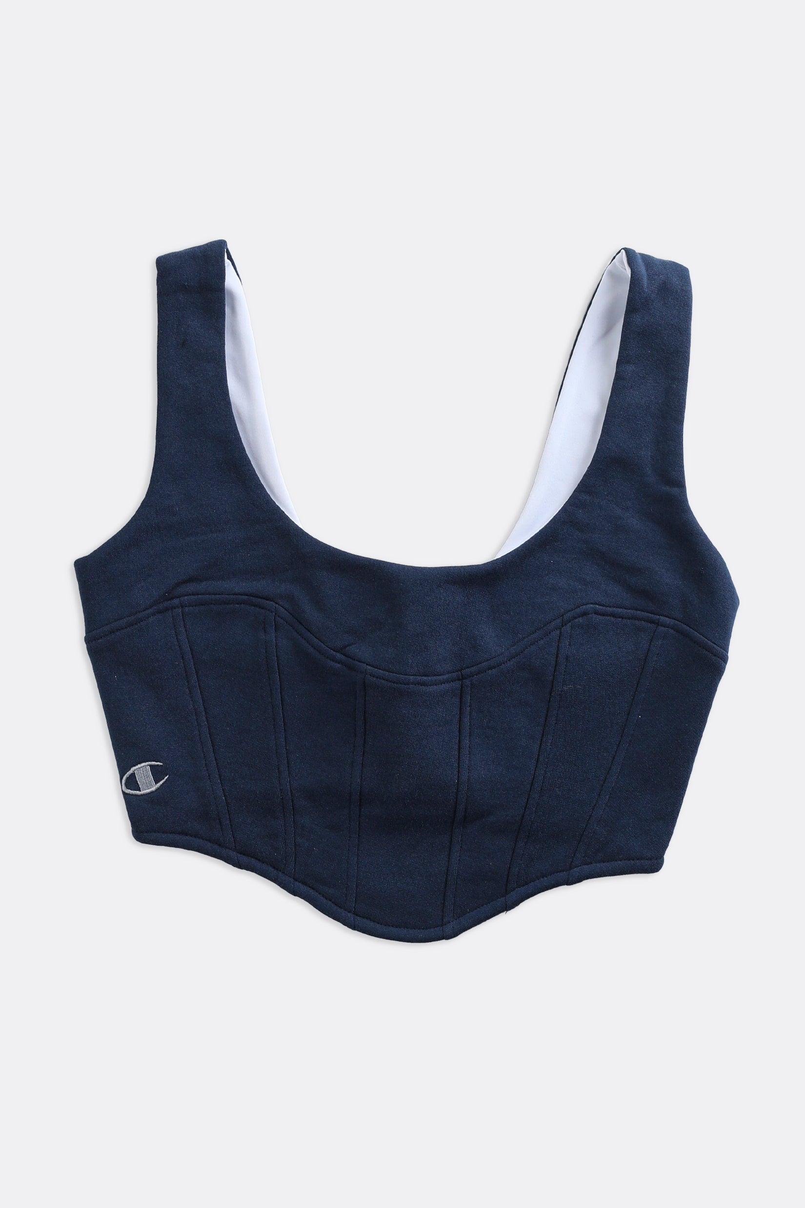 Rework Champion Sweatshirt Bustier - XS, S, M, L, XL-TOPS-Champion-XS-Frankie Collective Rare Vintage Streetwear Reworks