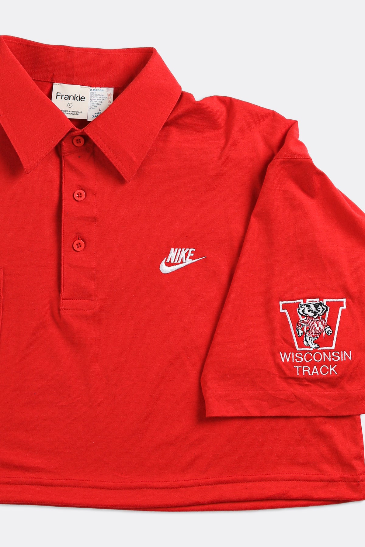 Rework Nike Crop Collared Tee - L-TOPS-Nike-Frankie Collective Rare Vintage Streetwear Reworks
