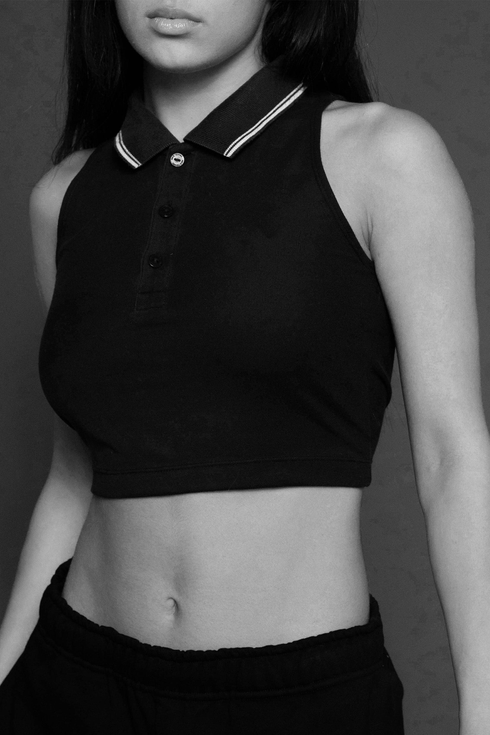 Rework Lacoste Collared Tank - L-TOPS-lacoste-L-Frankie Collective Rare Vintage Streetwear Reworks