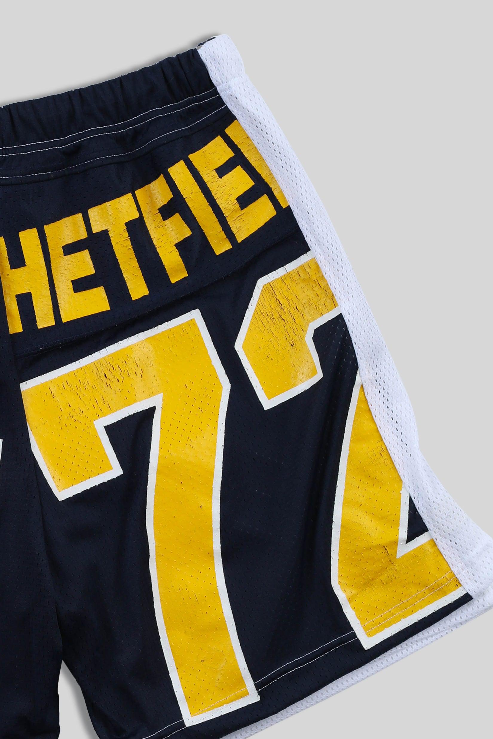 Unisex Rework Wolverines Jersey Shorts - Women-L, Men-M-BOTTOMS-NFL-Frankie Collective Rare Vintage Streetwear Reworks